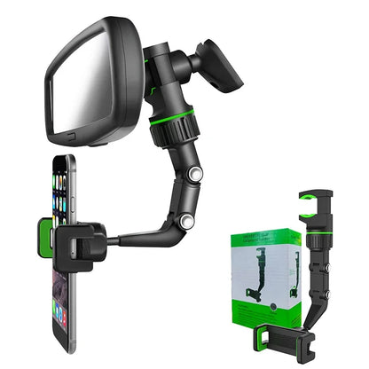 360° Rotatable Extendable Car Phone Holder - Rearview Mirror