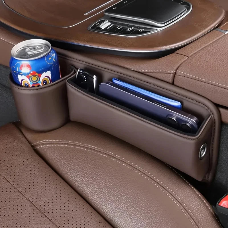 Universal Car Seat Gap Organizer Storage Box Multifunction Leather