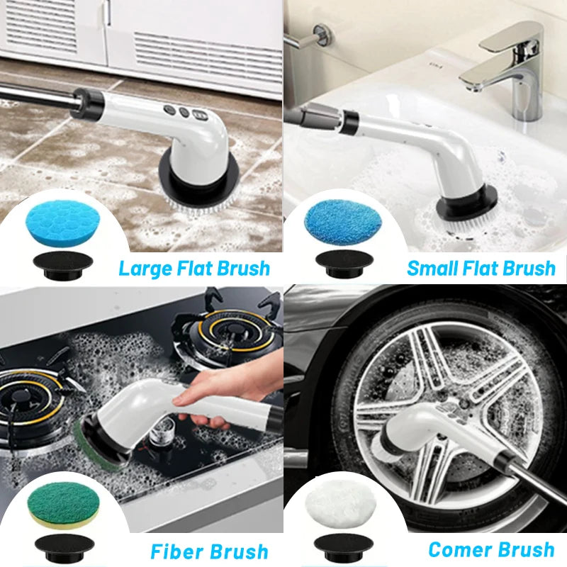 Electric Cleaning Brush with 7PCS Heads Bathroom Kitchen