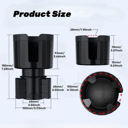 Upgraded Car Cup Holder Expander with Adjustable Base Stable